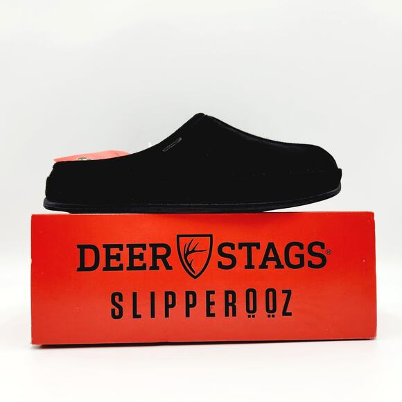 Deer Stags Men's Black Microsuede Wherever Indoor/Outdoor Clog Slipper Size 9M - Picture 2 of 7